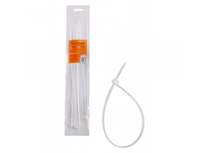 Стяжки (хомуты) кабельные 4,8*350 мм, пластиковые, белые, 10 шт. AIRLINE